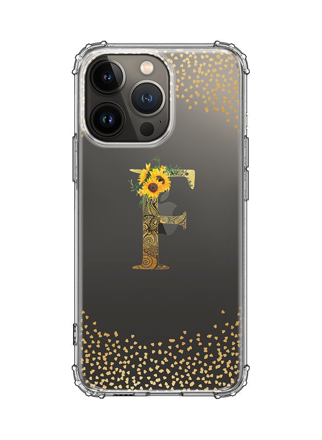 Stylizedd Monogram Design Classic Clear Cover for Apple iPhone 13 Pro Case Soft TPU Gel Thin Transparent Flexible Cover - F - Image 1