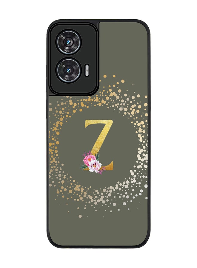 Stylizedd For Motorola Edge 50 Fusion 5G Case,Slim fit Camera Protection, Shockproof Thin Phone cover  - Custom Monogram Floral - Z  (Olive Green ) - Image 1