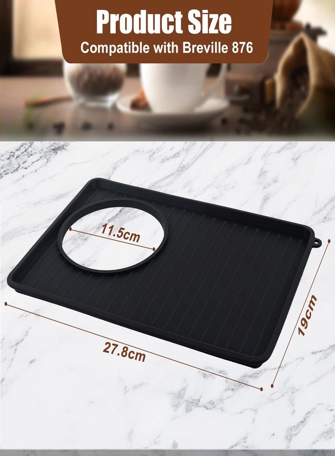 KIDOT Coffee Tamping Mat for Breville 876, Food Grade Silicone Breville Espresso Machine Mat, Non-slip Breville Mat with Raised Edges, Waterproof Heat Resistant Coffee Machine Top Cover Mat - Image 2