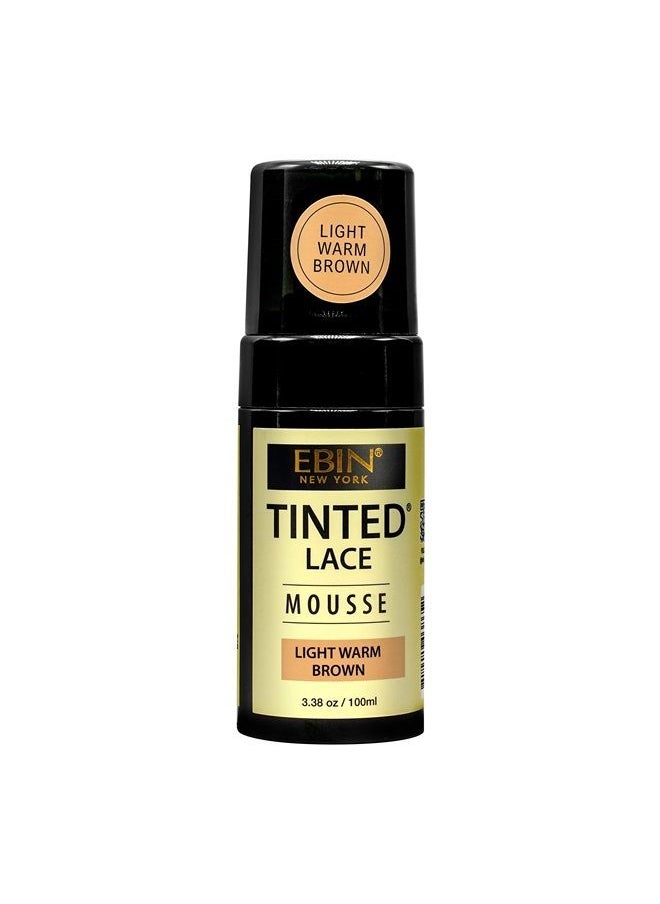 EBIN NEW YORK TINTED LACE MOUSSE - Light Warm Brown, 3.38oz/ 100ml | Lightweight Foam with Highly Pigmented, Perfect Matching with Flawless Finish  - Image 1