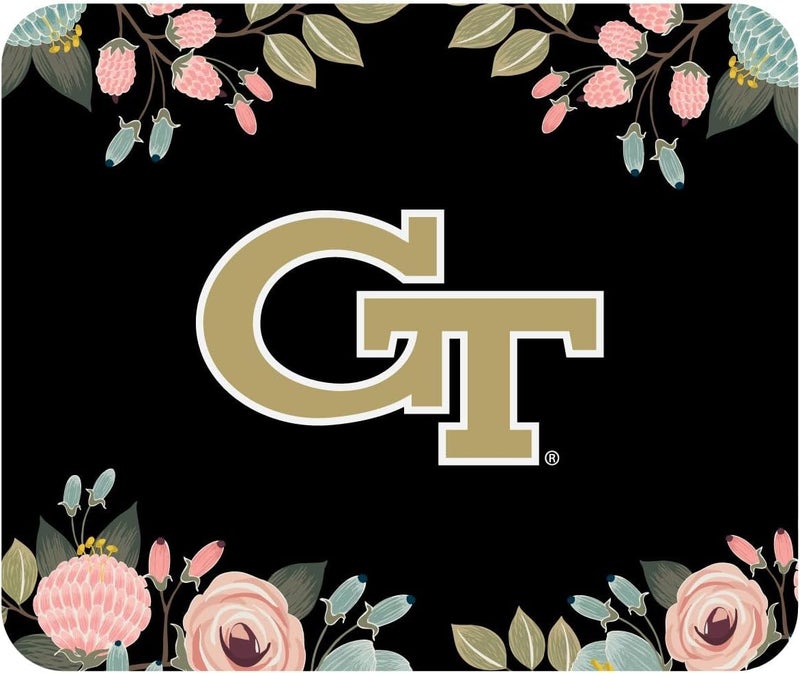 OTM Essentials Mouse Pad, Fabric, Georgia Institute of Technology Standard/Floral Pink - Image 1