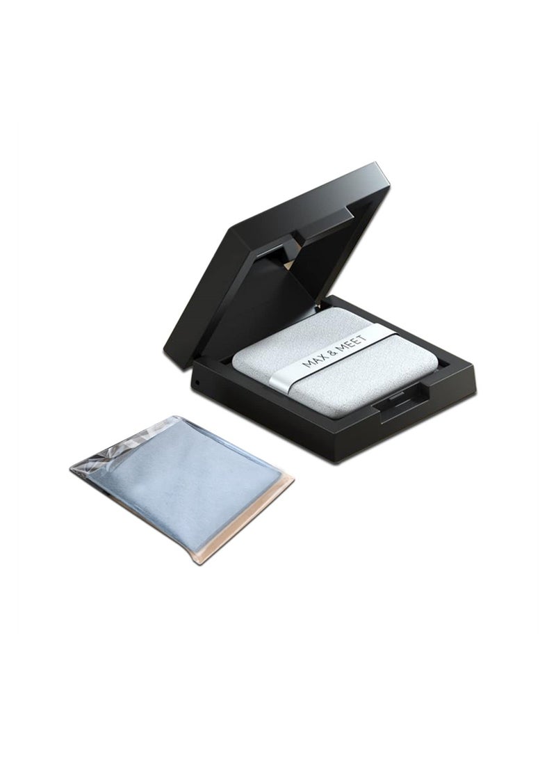 KASTWAVE 200Pcs Blotting Paper for Oily Skin with Mirror Case and Self-Adhesive Powder Puff for Men and Women - Image 1