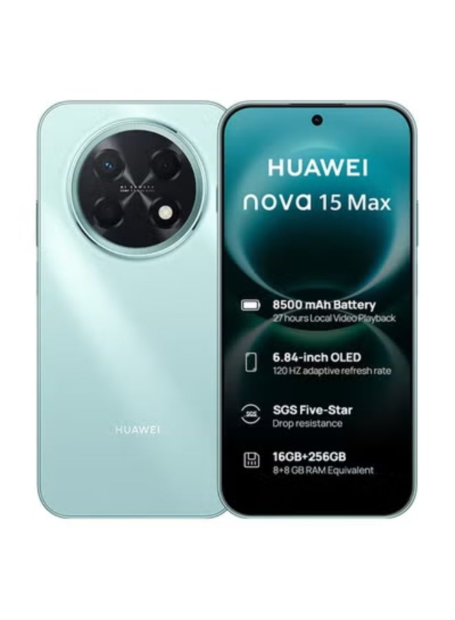 HUAWEI Nova 15 Max Dual SIM Lake Cyan  8+8 GB RAM 256GB with Free FreeBuds SE 3 Beige & 1 Year HUAWEI Care - Middle East Version - Image 2