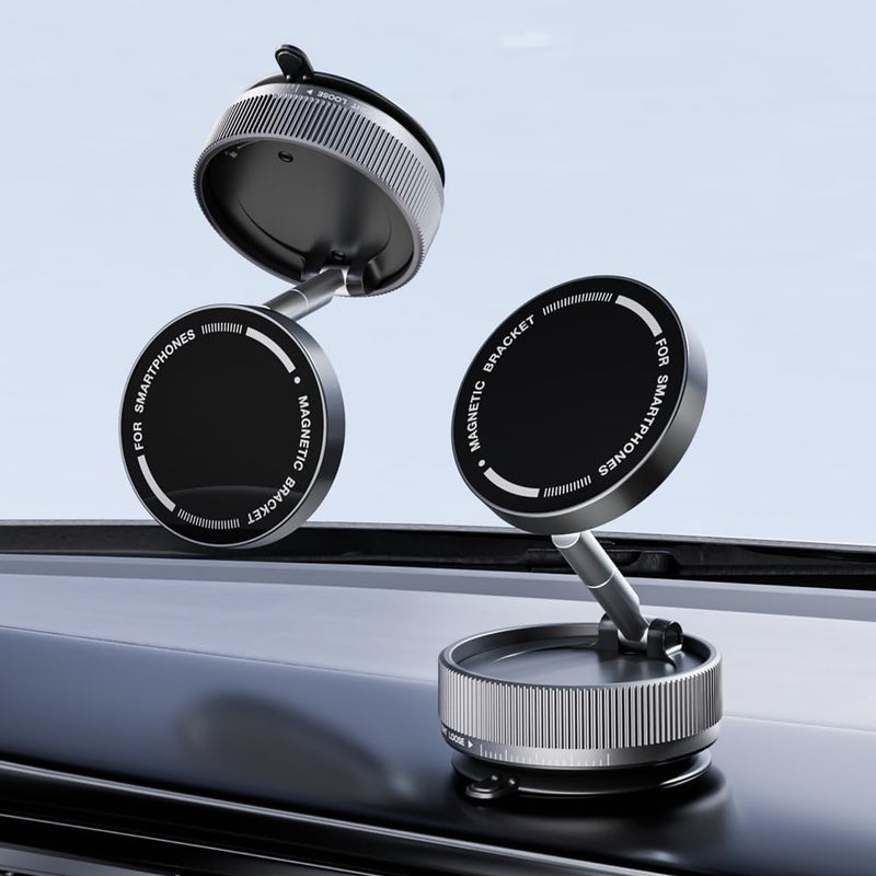 sheful Magnetic Car Phone Holder, 360° Adjustable Suction Mount, Vacuum Suction Magnet Phone Stand for Car, Smooth Surface, Travel & Gym, Compatible with iPhone 16 Pro Max/15/14/13 - Image 1