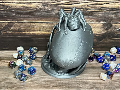 MunnyGrubbers - 6.5" Skull Dice Tower - (Random 7PCS D20 Dice Set Included) - No Paint Odorless Plastic - Tabletop Roleplaying Game - Dice Roller - Dungeons and Dragons - DND - D&D - (Silver) - Image 4