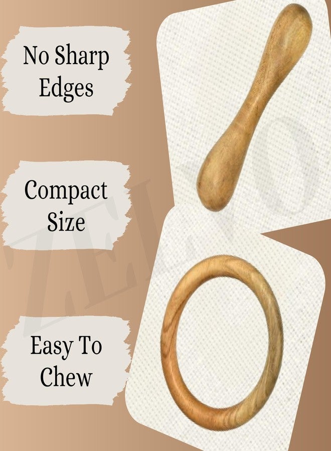 ZELVO Neem Wood Teether Baby Teething Set, Natural Ring and Stick Teether for 6 to 12 Months Baby | Neem Wood That Helps Boost Immunity | Teething Toys for Babies, 2 Pieces | - Image 5