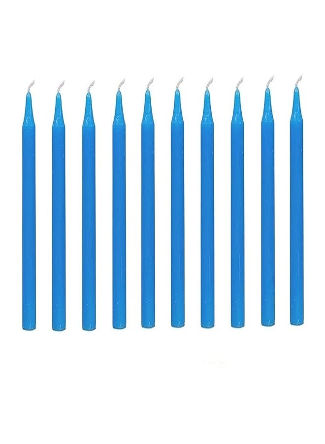 Kigs Enterprise Pack of 10 Pcs 5 Inch 14mm Premium Blue Taper Candle, Blue Spell Candle, Blue Stick Candle (Pack of 10 Pcs) (5 Inch, 14mm) (Blue)