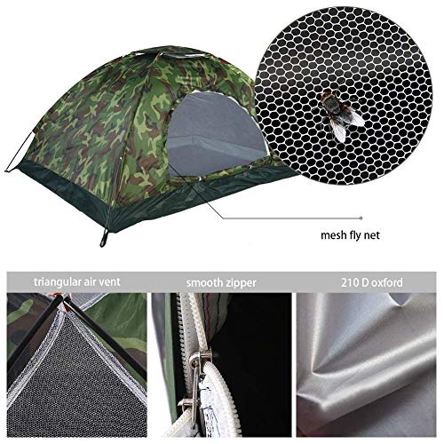 Harions Polyester Military Waterproof 4 Person Picnic Camping Army Green Portable Dome Tent (4 Person Tent) - Image 3