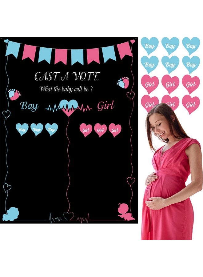 أستارون ديكورات نادرة من ASTARON للكشف عن جنس الطفل، لعبة الكشف عن جنس الطفل، 72 قطعة من الملصقات، التصويت على ذكر أو أنثى، لوازم الحفلات للكشف عن جنس الطفل - Image 1