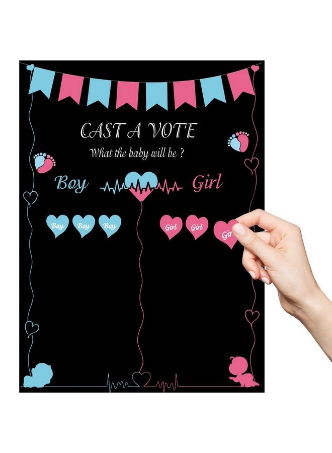 أستارون ديكورات نادرة من ASTARON للكشف عن جنس الطفل، لعبة الكشف عن جنس الطفل، 72 قطعة من الملصقات، التصويت على ذكر أو أنثى، لوازم الحفلات للكشف عن جنس الطفل - Image 4