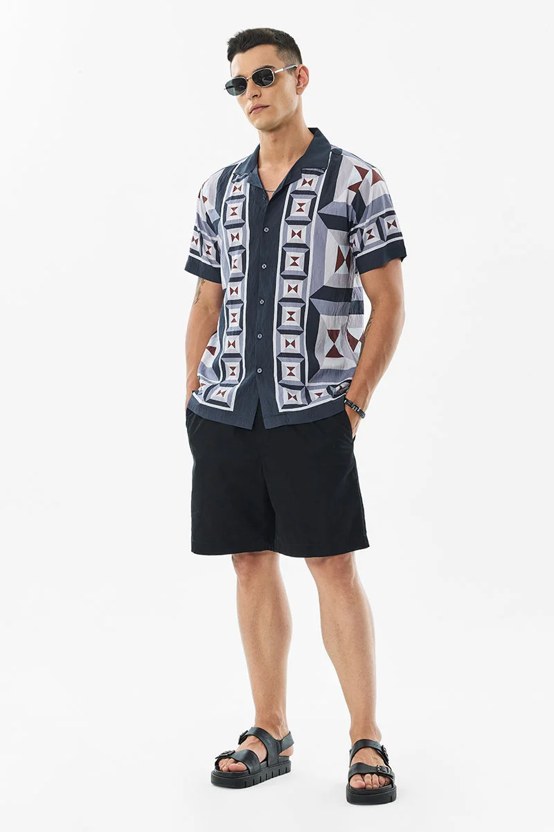 SNITCH Box Fit Geometric Shirt