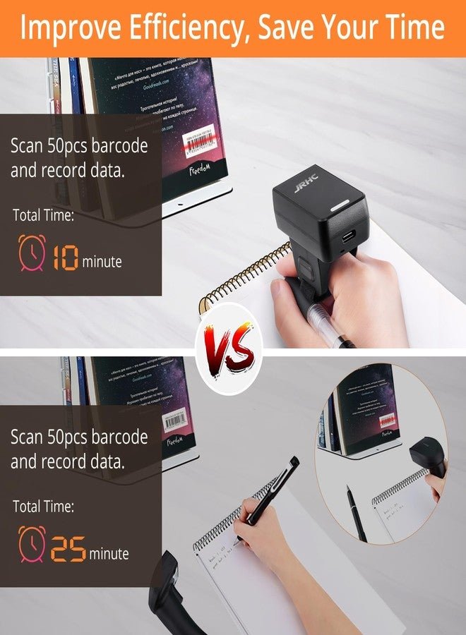 JRHC 1D 2D Wearable Ring Barcode Scanner, Portable Mini Barcode Reader with 3-in-1 Bluetooth & USB Wired & 2.4G Wireless, Compatible with iOS, Android, Windows, Mac Tablets Or PC - Image 3