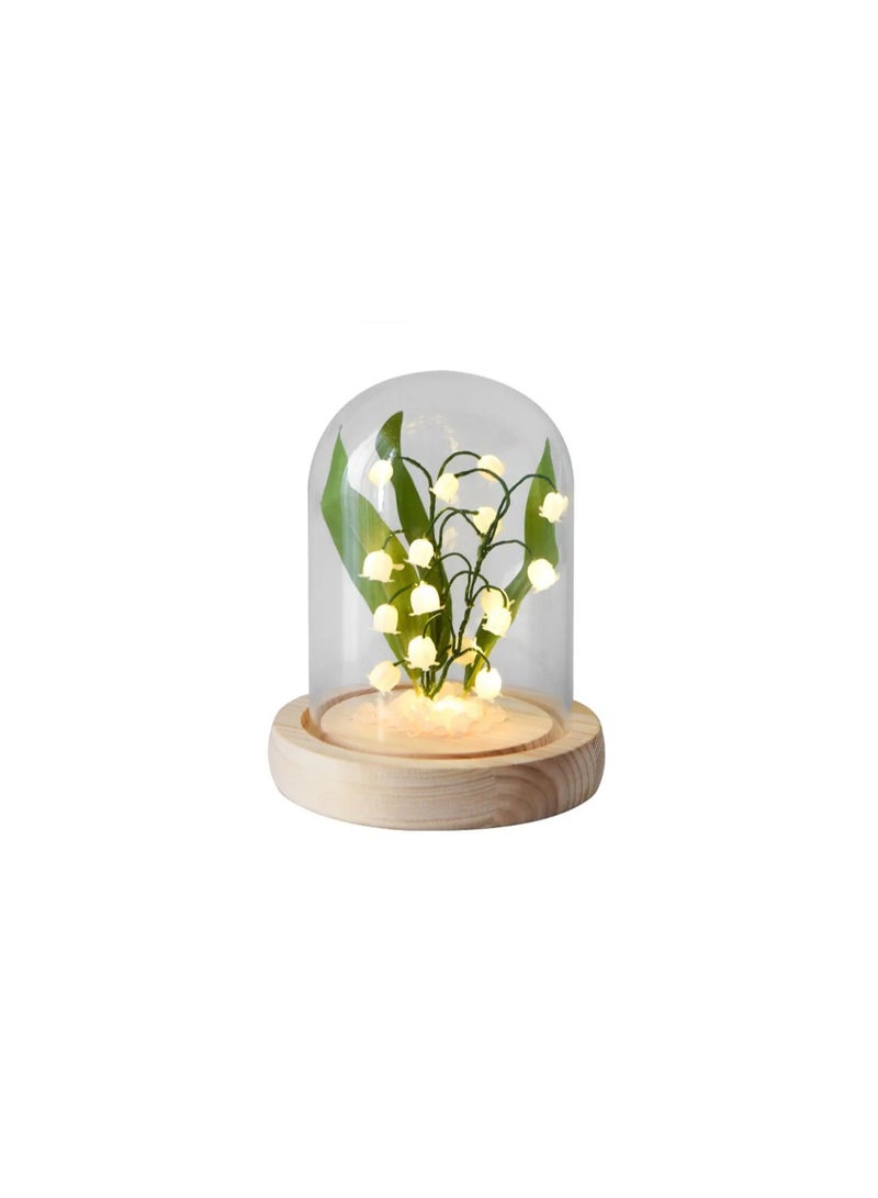 Altheqa Lily of The Valley Flower Gifts for Women Glass Flowers Lily of The Valley Flower Décor Flower Lamp - Image 1
