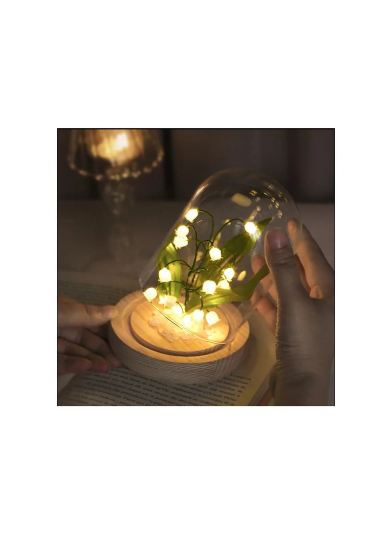 Altheqa Lily of The Valley Flower Gifts for Women Glass Flowers Lily of The Valley Flower Décor Flower Lamp - Image 4