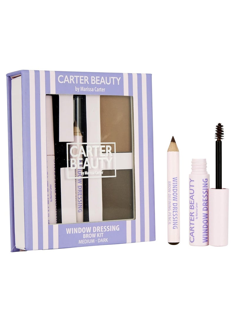 Carter Beauty Carter Beauty Window Dressing Brow Kit  A Combination Of Four Great Brow Products  Great For OnTheGo Beauty  Medium To Dark  008Oz Brow Powder 01Oz Brow Gel 001Oz Brow Pencil  3 Pc 