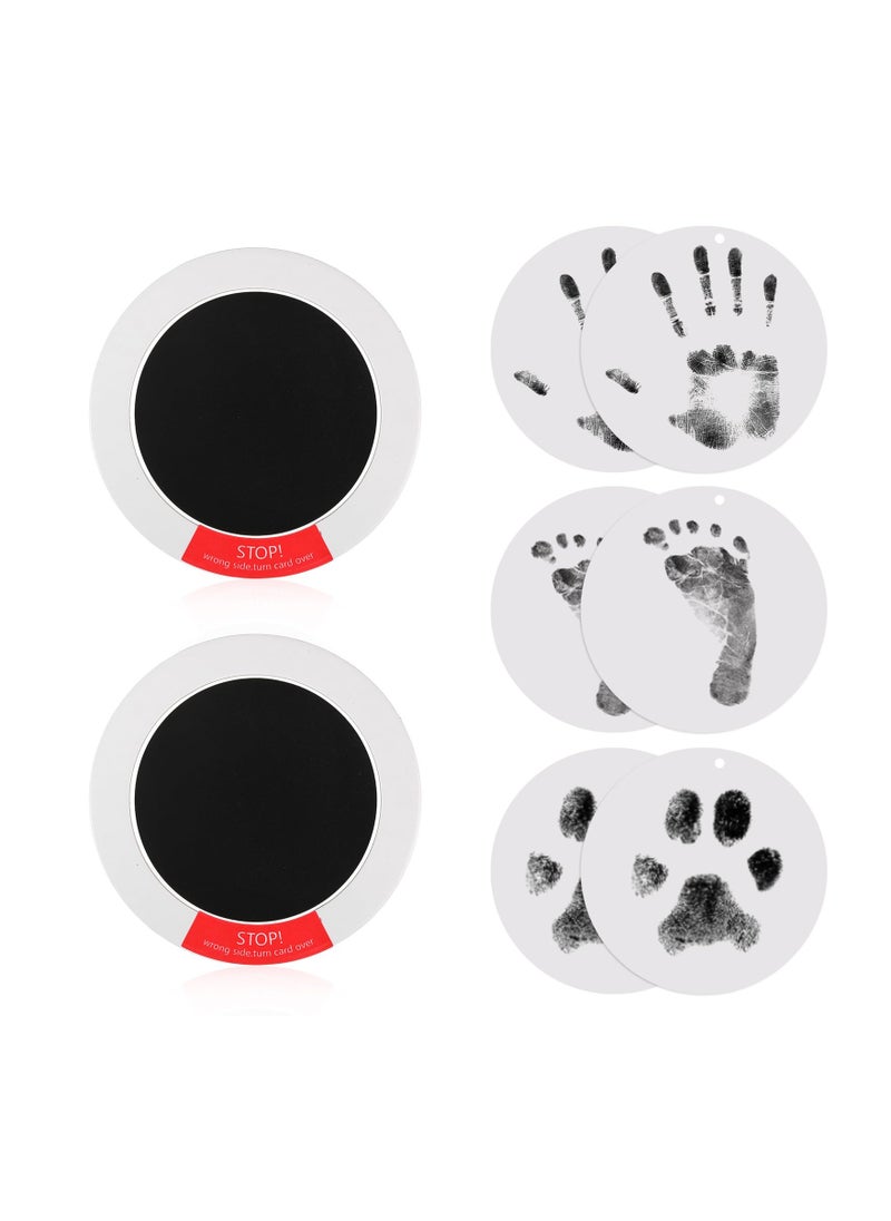 Excefore Baby Handprint And Footprint Ink Kit 2 Baby Inkless Print Pads, 6 Imprint Cards, Dog Paw Print Kit Safe Non-Toxic Pet Paw Print Kit Hand Print Kits for Babies Imprint Kit for Family Keepsake  - Image 1