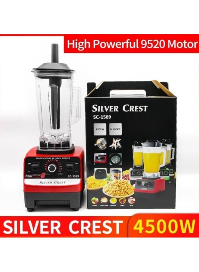 Generic - Silver-Crest Professional Blender 2 In 1 4500W High Power Blenders For Kitchen Stainless Countertop Smoothie Blender Ideal for Smoothies Shakes - Image 1