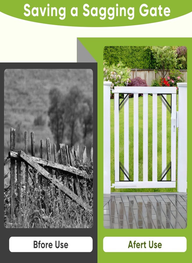 BarnSmith Heavy Duty Anti-Sag Gate Hardware Kit - Steel Brackets with Welded Hinges for Wooden Fence, Driveway, Corral Gates - Fence Gate Kit, Gate Hinges (Door Not Included) - Image 3