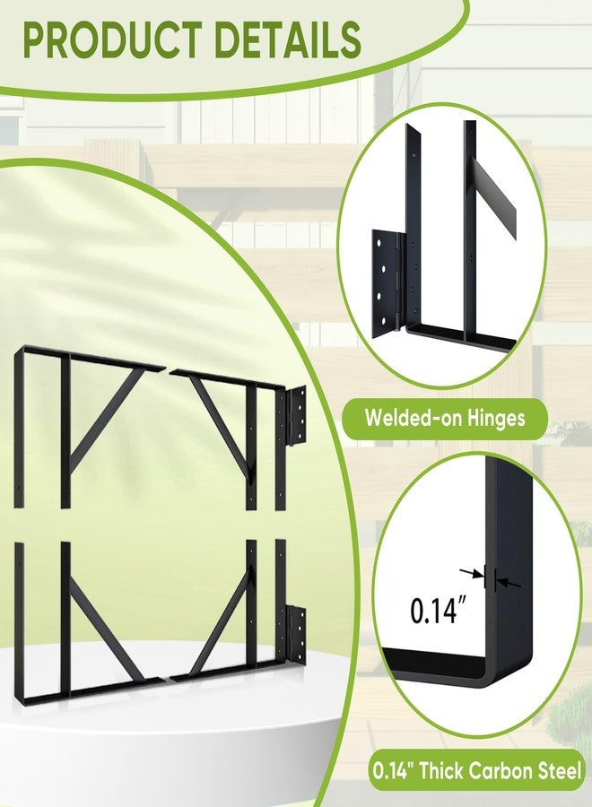 BarnSmith Heavy Duty Anti-Sag Gate Hardware Kit - Steel Brackets with Welded Hinges for Wooden Fence, Driveway, Corral Gates - Fence Gate Kit, Gate Hinges (Door Not Included) - Image 4