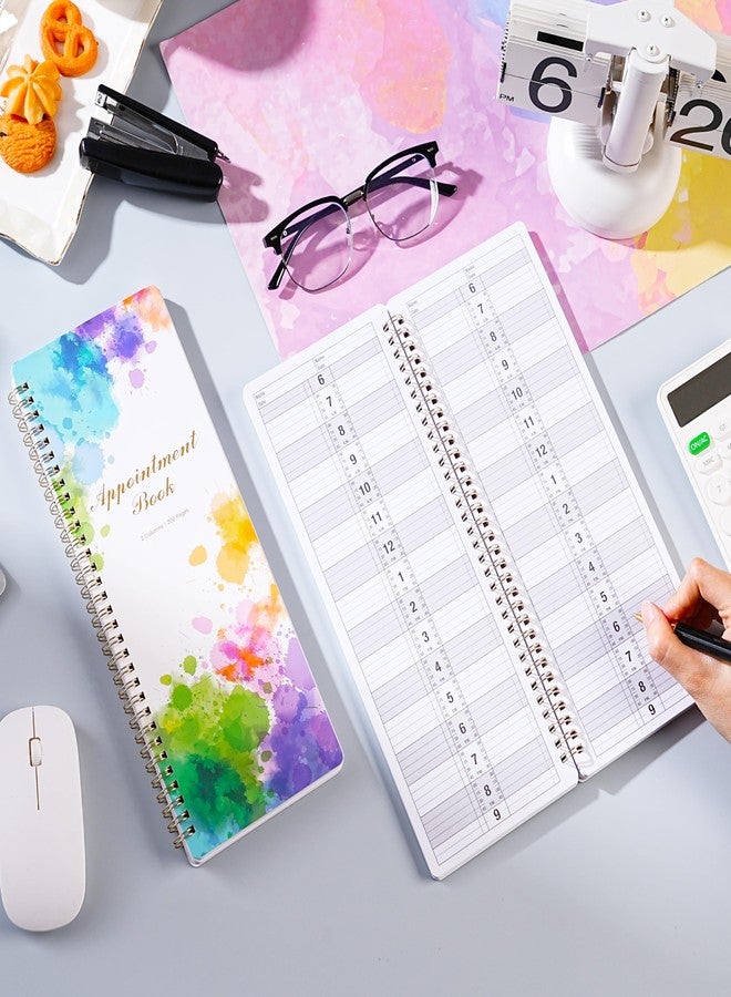 MaaIbok Appointment Book - Salon Appointment Book, 11.5" x 4.7", Hourly Planner, 2 Columns, Undated, 6 AM - 9 PM, Spiral Bound, 200 Pages, Colorful - Image 5