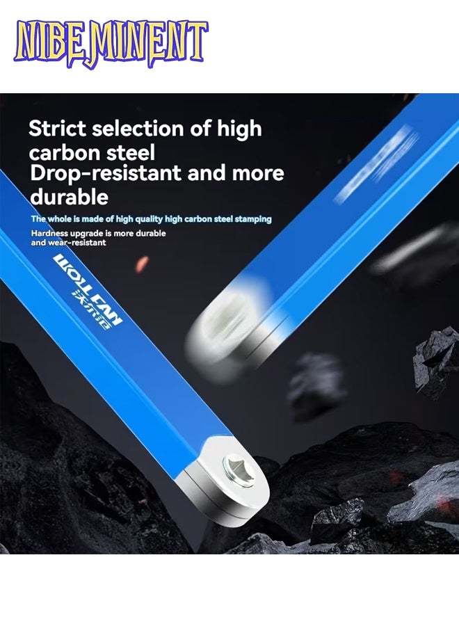 NIBEMINENT Multifunctional Extension Wrench with Ratchet Mechanism, Dual-Use Quick Socket Set, 2-in-1, with 1/2", 1/4" and 3/8" Square Drive Adapters, Automotive Tool, Car Repair, Mechanic Tools, Heavy-Duty（Blue） - Image 5