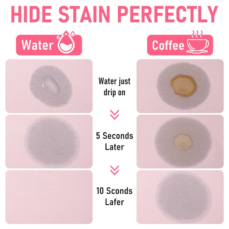 Queekay Pink Coffee Bar Mat Kitchen Accessories for Countertop Absorbent Dish Drying Rubber Backed Coffee Maker Pot Mat, 24 x 16 Inches - Image 3