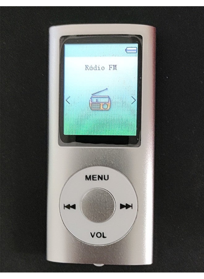 Four Generation Card With Screen MP3 Student Universal English Digital Player Mp4 Ultra-thin Walkman Metal Music-Body Color:Silver Card-Memory Capacity:32GB Memory Card  - Image 1