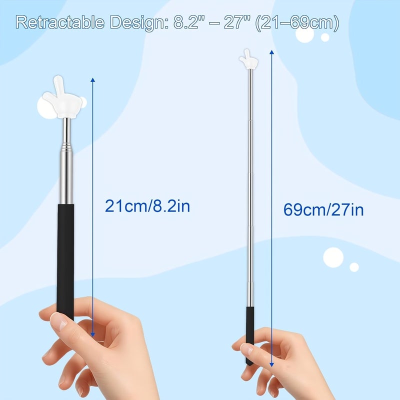 8pcs Retractable Office Direction Rods Chalkboard Teaching Tools Mixed Color - Image 2
