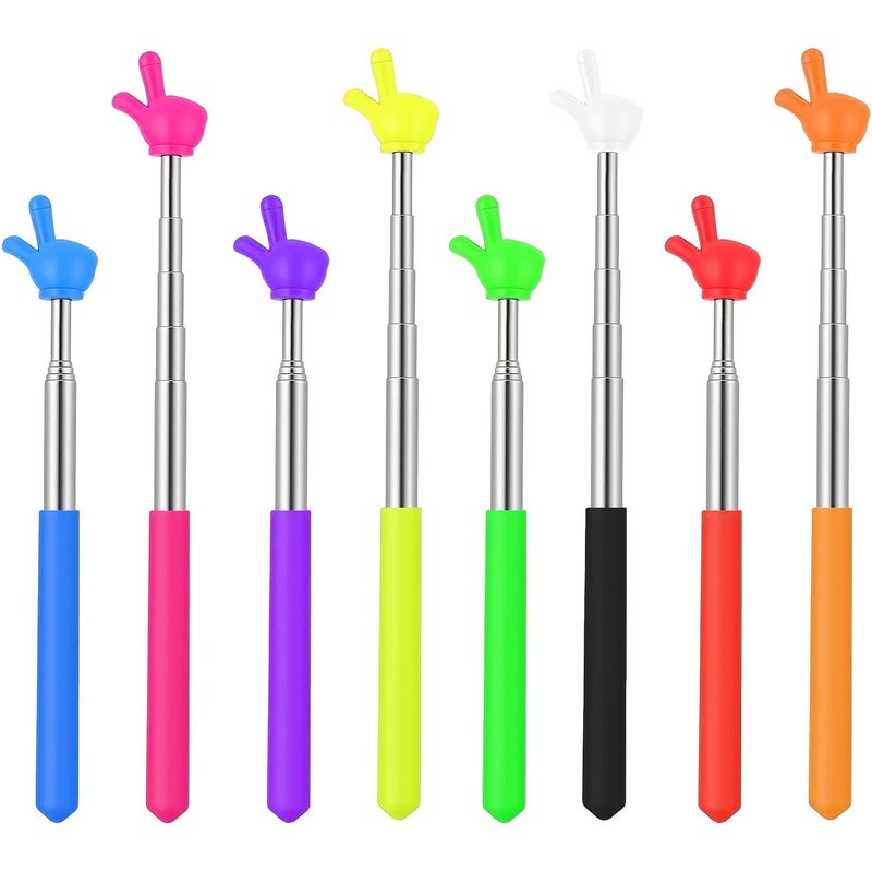 8pcs Retractable Office Direction Rods Chalkboard Teaching Tools Mixed Color - Image 4