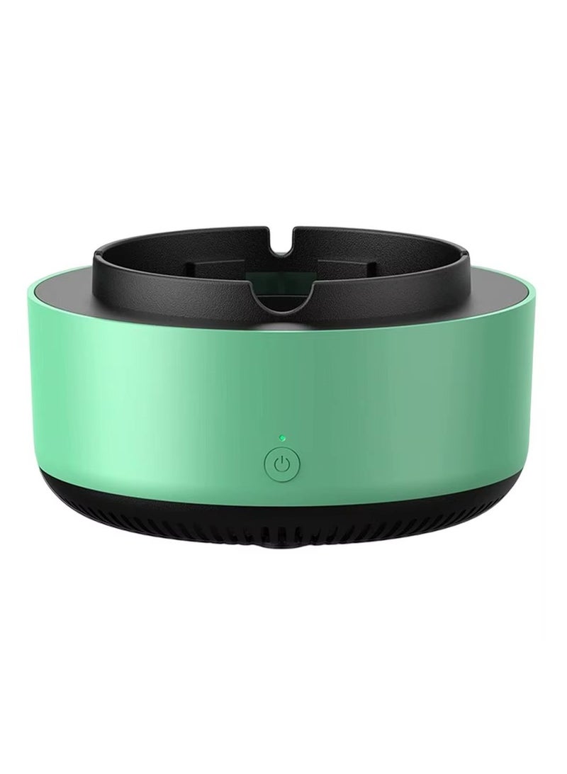 DIGI CORE Smart Ashtray Self Extinguishing, 2 in 1 Air Purifier Ashtray With Filter Multifunctional Smokeless Ashtray Portable Air Purifier Electronic Air Fresher Ash Holder For Home & Car Green - Image 1