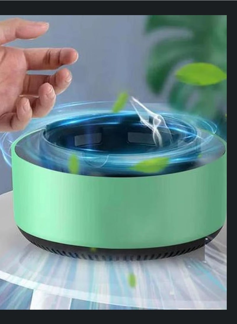 DIGI CORE Smart Ashtray Self Extinguishing, 2 in 1 Air Purifier Ashtray With Filter Multifunctional Smokeless Ashtray Portable Air Purifier Electronic Air Fresher Ash Holder For Home & Car Green - Image 2