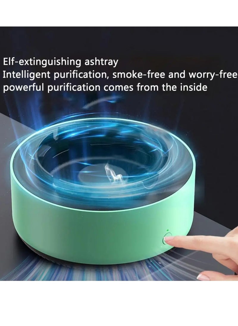 DIGI CORE Smart Ashtray Self Extinguishing, 2 in 1 Air Purifier Ashtray With Filter Multifunctional Smokeless Ashtray Portable Air Purifier Electronic Air Fresher Ash Holder For Home & Car Green - Image 3