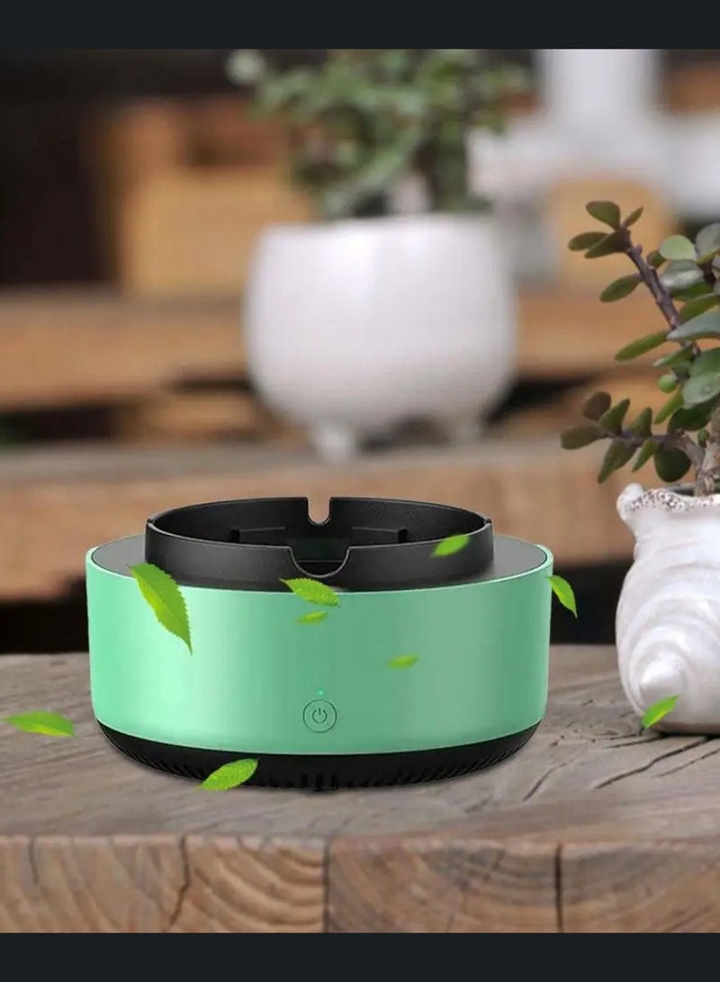 DIGI CORE Smart Ashtray Self Extinguishing, 2 in 1 Air Purifier Ashtray With Filter Multifunctional Smokeless Ashtray Portable Air Purifier Electronic Air Fresher Ash Holder For Home & Car Green - Image 4