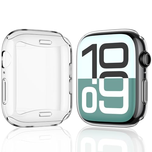 JULK [2 Pack] JULK 46mm Case with Screen Protector for Apple Watch 11 (2025), Slim Guard Bumper, Full Coverage Soft TPU Protective Cover for iWatch Series 11/10 46mm, 2 Transparent - Image 1