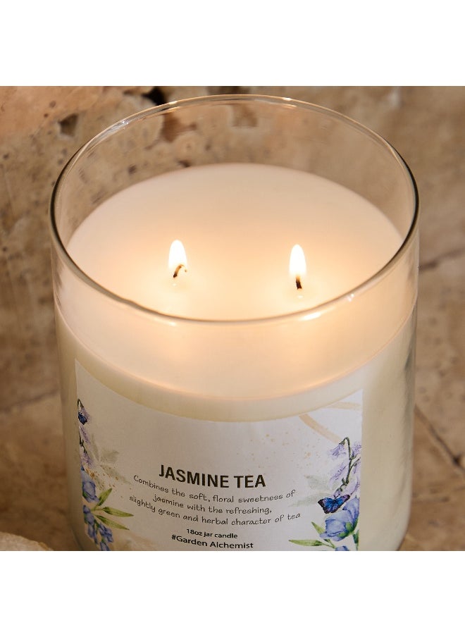 Home Box Aure Jasmine Tea Fragrance Jar Candle with Metal Lid - 510 g  - Image 3