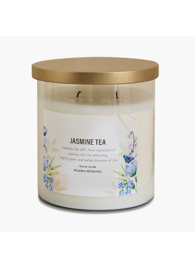 Home Box Aure Jasmine Tea Fragrance Jar Candle with Metal Lid - 510 g  - Image 5