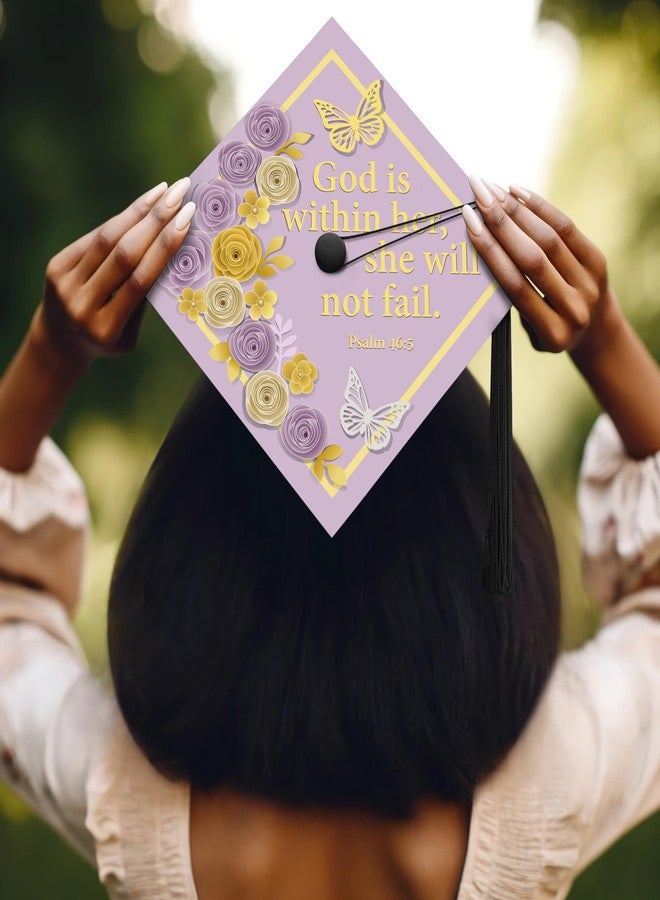 ADVANSYNC God Is Within Her, She Will Not Fail Graduation Cap Topper - Image 2