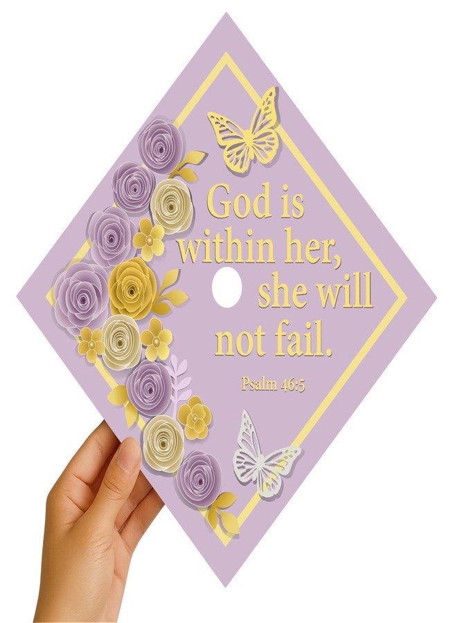 ADVANSYNC God Is Within Her, She Will Not Fail Graduation Cap Topper - Image 4