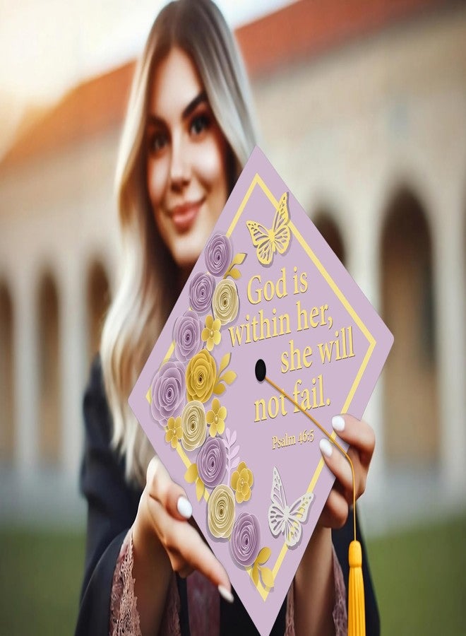 ADVANSYNC God Is Within Her, She Will Not Fail Graduation Cap Topper - Image 3