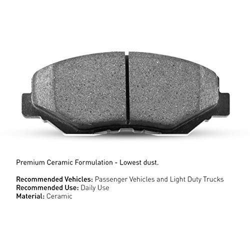 R1 Concepts Front Ceramic Series Brake Pads With Rubber Steel Rubber Shims| Fits 2007-2017 Toyota Camry, 2007-2018 Lexus ES350, 2008-2018 Toyota Avalon, 2013-2018 Lexus ES300h - Image 2