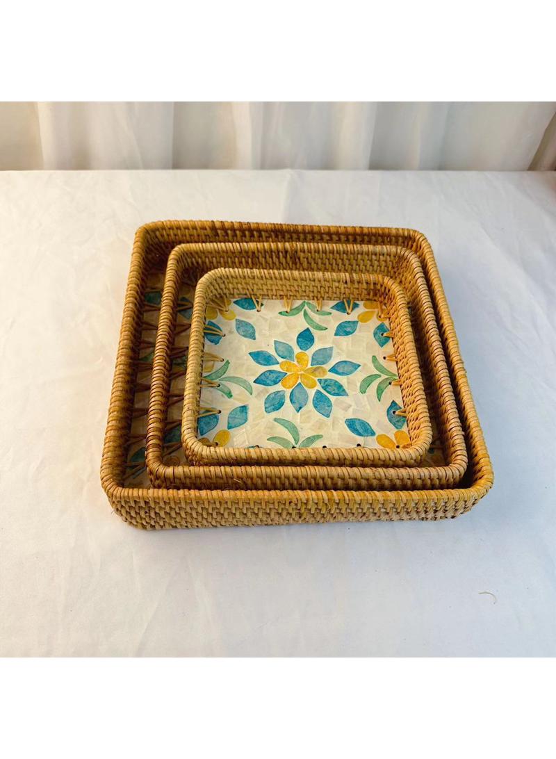 general 3-Piece Vegetable Fruit Storage Basket Dim Sum Tray - Image 1