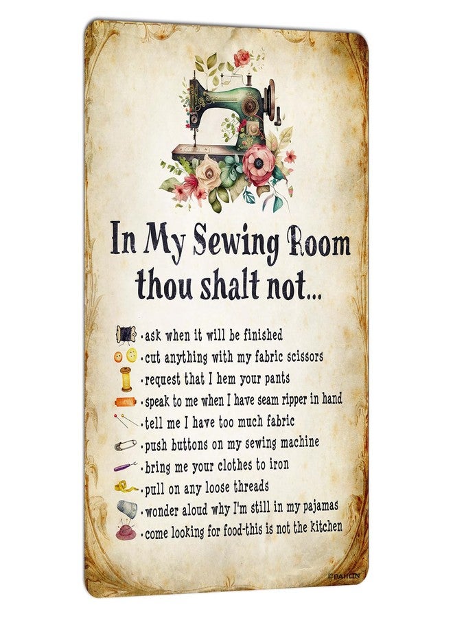 PAIION Sewing Room Decor Sewing Gifts Sewing Decor Poster Quilting Craft Room Decor Home Living House Wall Decor Metal Sign Vintage Tin Sign 8x12 Inch - Image 1