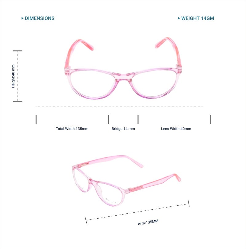 Lens + Lensplus Cateye Shape TR Full Rim Eyeglasses with Lightweight Unisex Eyewear for Men & Women | Stylish Computer & Daily Use Frame - Image 2
