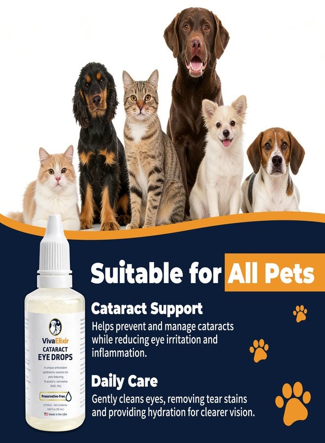 VivaElixir Dog Eye Drops, Cataract Eye Drops for Dogs, Daily Eye Care for Moisture, Comfort & Cleanliness, Tear Stain Support, Lubricating Ophthalmic Solution & Sodium Hyaluronate, Gentle Formul -50ML - Image 5