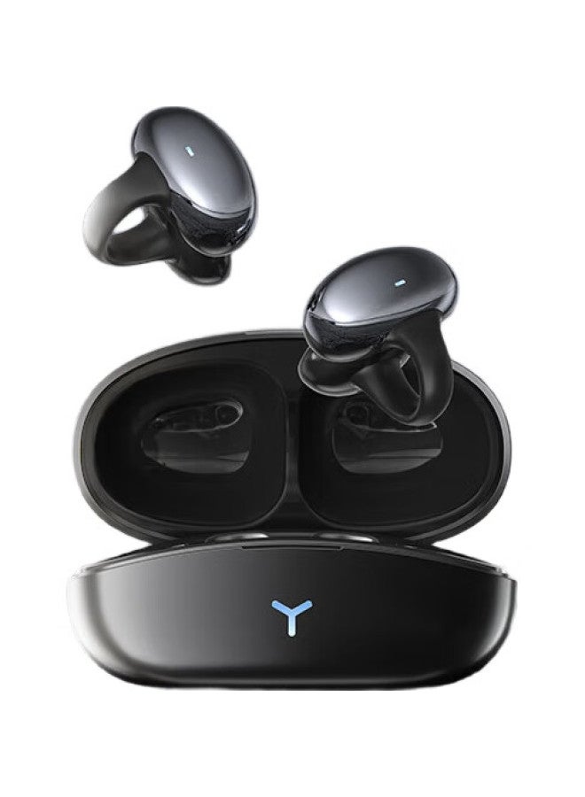 [Directional Sound Transmission] Bone Conduction Concept Bluetooth Headphones, Open-Style Wireless, Clip-On, Non-In, Ear-Hook, Sports, Call-Ready, Compatible With Huawei, Apple And Others, Black