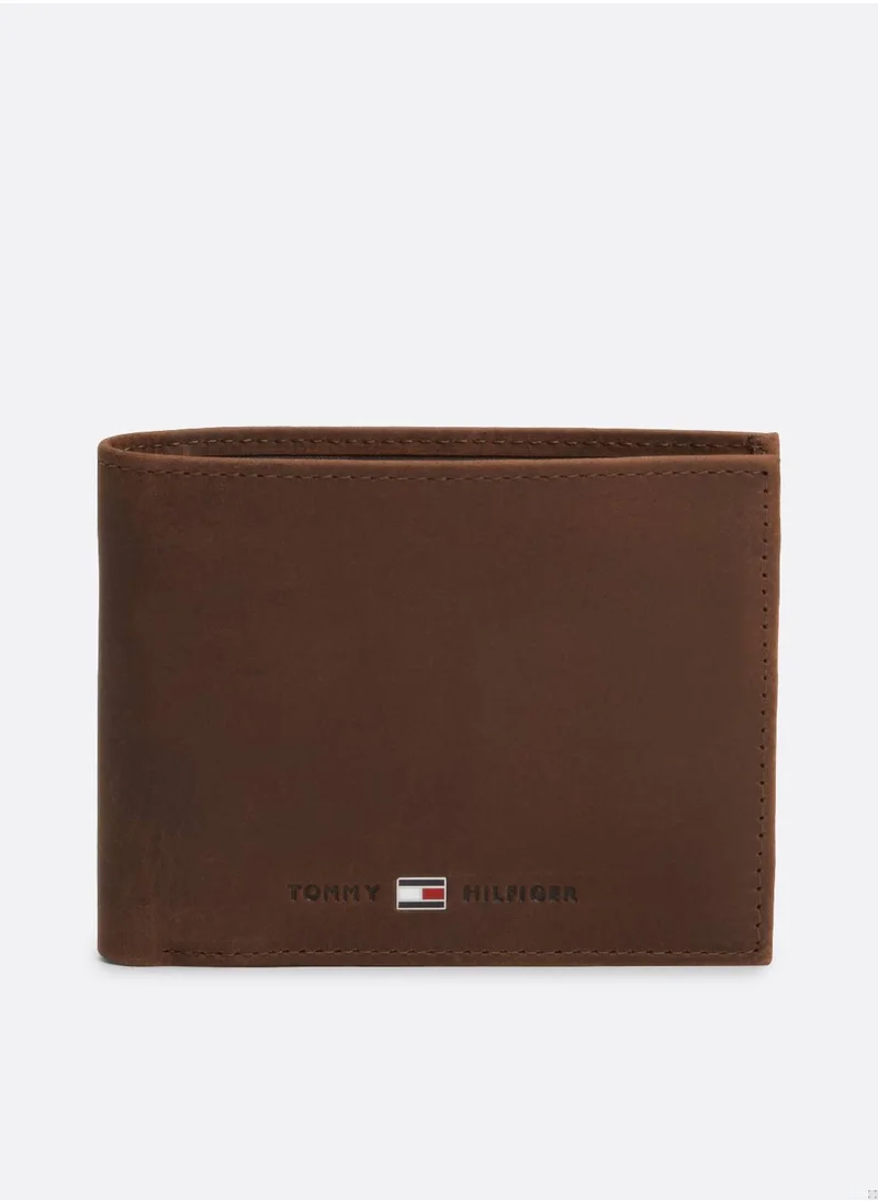 TOMMY HILFIGER Men's Small Bifold Wallet - Leather, Brown