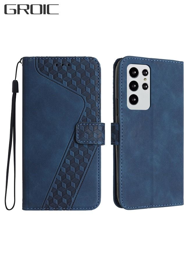 GROIC Case for Samsung Galaxy S23 Ultra 6.8" Wallet Case with Credit Card Holder and Wrist Strap,  Viewing Stand Leather Magnetic Flip Shockproof Cover Compatible with Samsung Galaxy S23 Ultra 6.8"  - Image 1