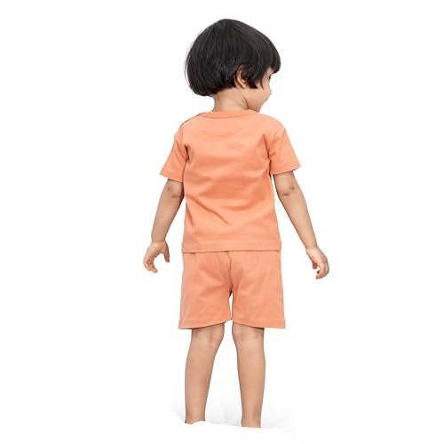 ARIEL Baby Boys & Baby girls Cotton Printed Round Neck Half Sleeve T-shirt & Short Trendy Summer Clothing Sets (orgEyePatch-12-18 months) - Image 4