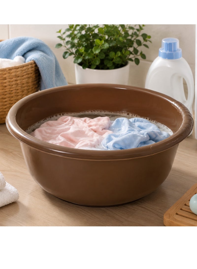 Plastic Forte Elegance Round Wash Tub, 10 Litre Capacity, Multipurpose Plastic Basin for Laundry & Household Use, Assorted Colors - Image 4