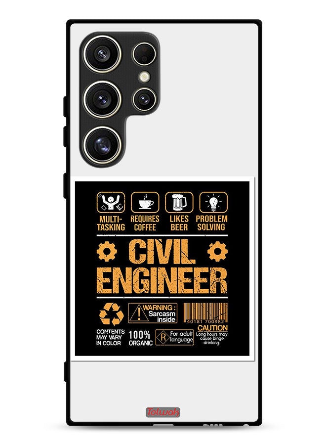 Tolwak Samsung Galaxy S24 Ultra 5G Protective Case Cover Civil Engineer Sticker - Image 1